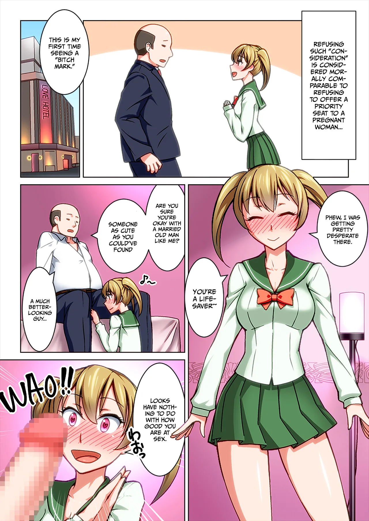 Hentai Manga Comic-Welcome to the World of Bitch Disease: Where an Old Man Is Shared by Girls-Read-3